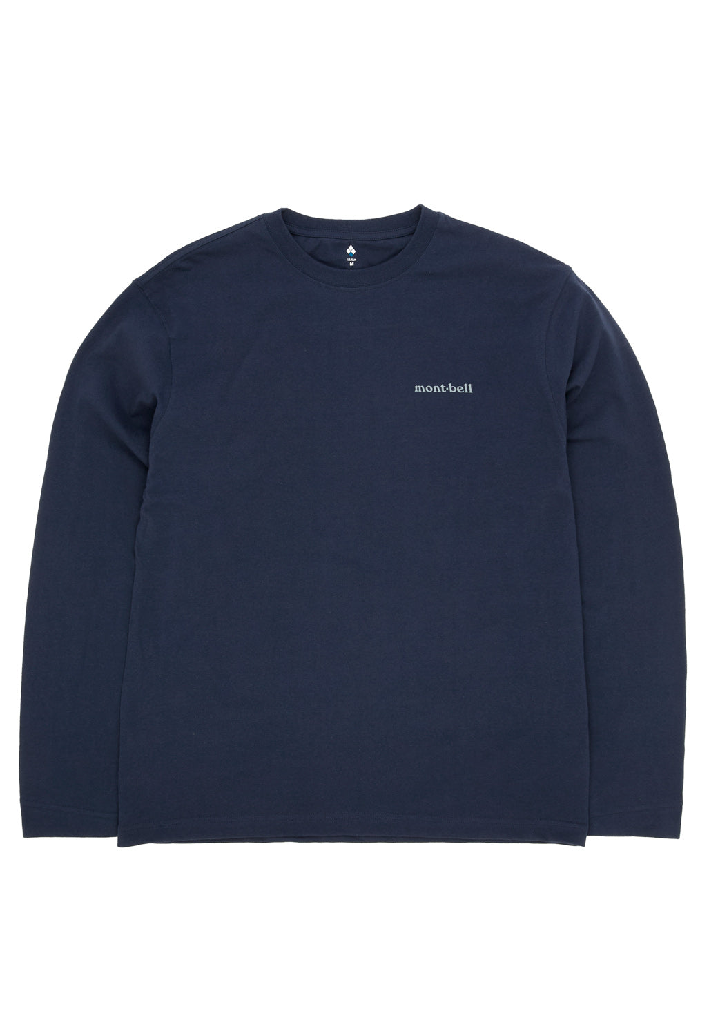 Montbell Men's Pear Skin Cotton Long Sleeve Road To The Mountains T-Shirt - Navy